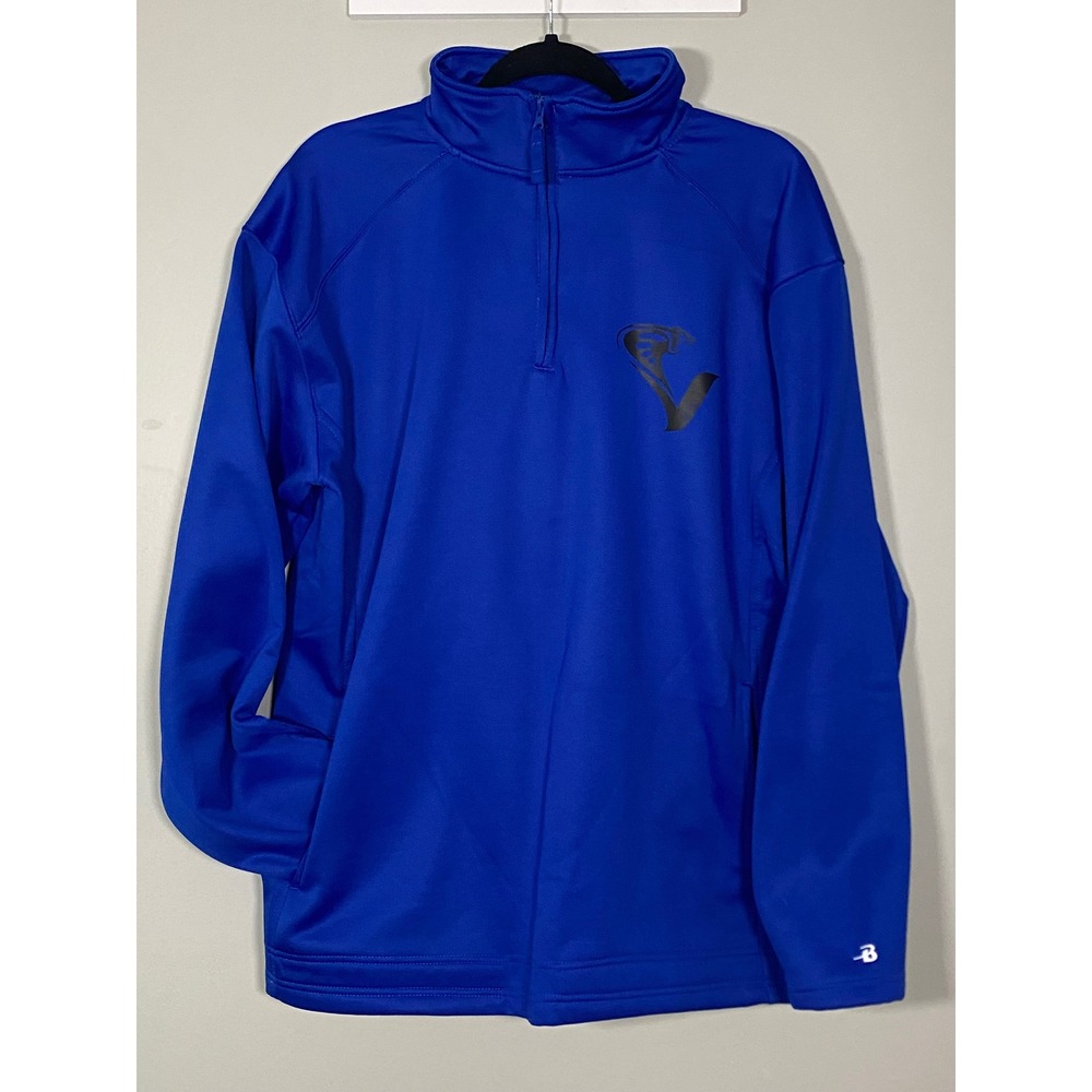 NWOT Badger Sport Quarter Zip Pullover Men's Large Blue Venom Outlaws